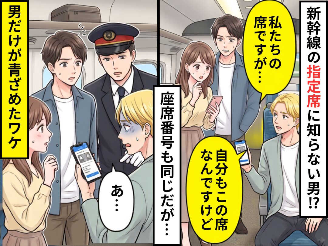新幹線の指定席に知らない男！？座席番号も同じだが…直後⇒車掌が確認した結果、男が青ざめたワケ