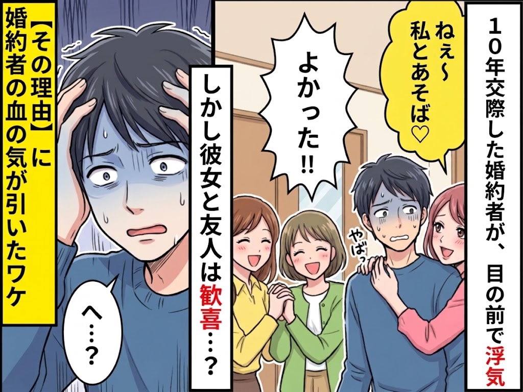 10年交際した婚約者が浮気。しかし「よかった！！」彼女と友人は歓喜…？⇒【その理由】に血の気が引き「へ…？」