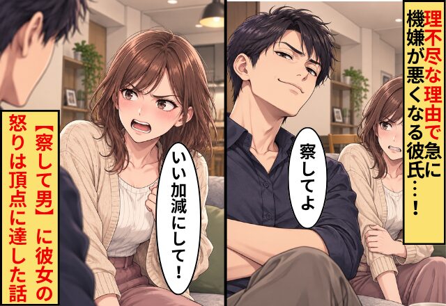 「察してよ」理不尽な理由で急に機嫌が悪くなる彼氏…！【察して男】に彼女の怒りは頂点に達した話