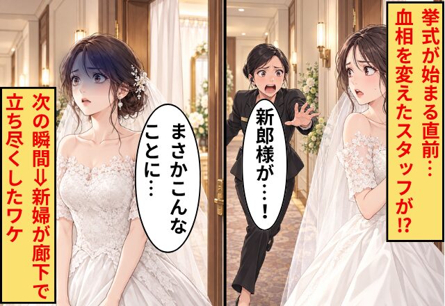 挙式が始まる直前…血相を変えたスタッフ「新郎様が…！」次の瞬間⇒「まさかこんなことに…」新婦が廊下で立ち尽くしたワケ