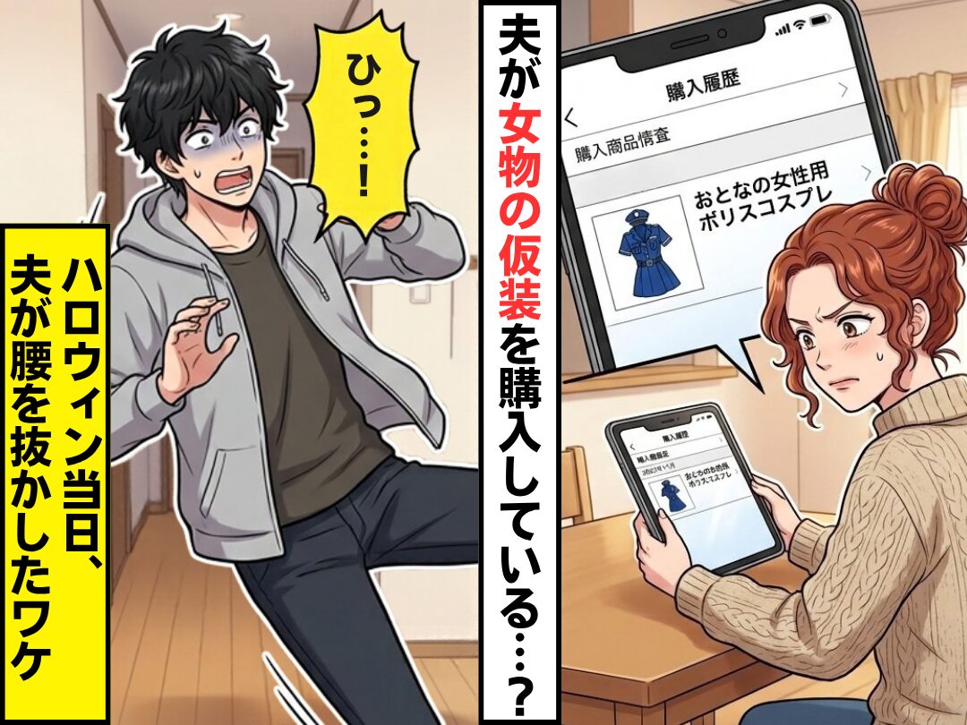 夫が勝手に購入していた…女物の”ポリス”の仮装！？だがハロウィン当日⇒「ひっ！」夫が腰を抜かすことになった話