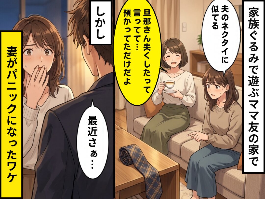 私「夫のネクタイに似てる」ママ友「預かってただけだよ」しかし⇒夫「最近…」妻がパニックになったワケ