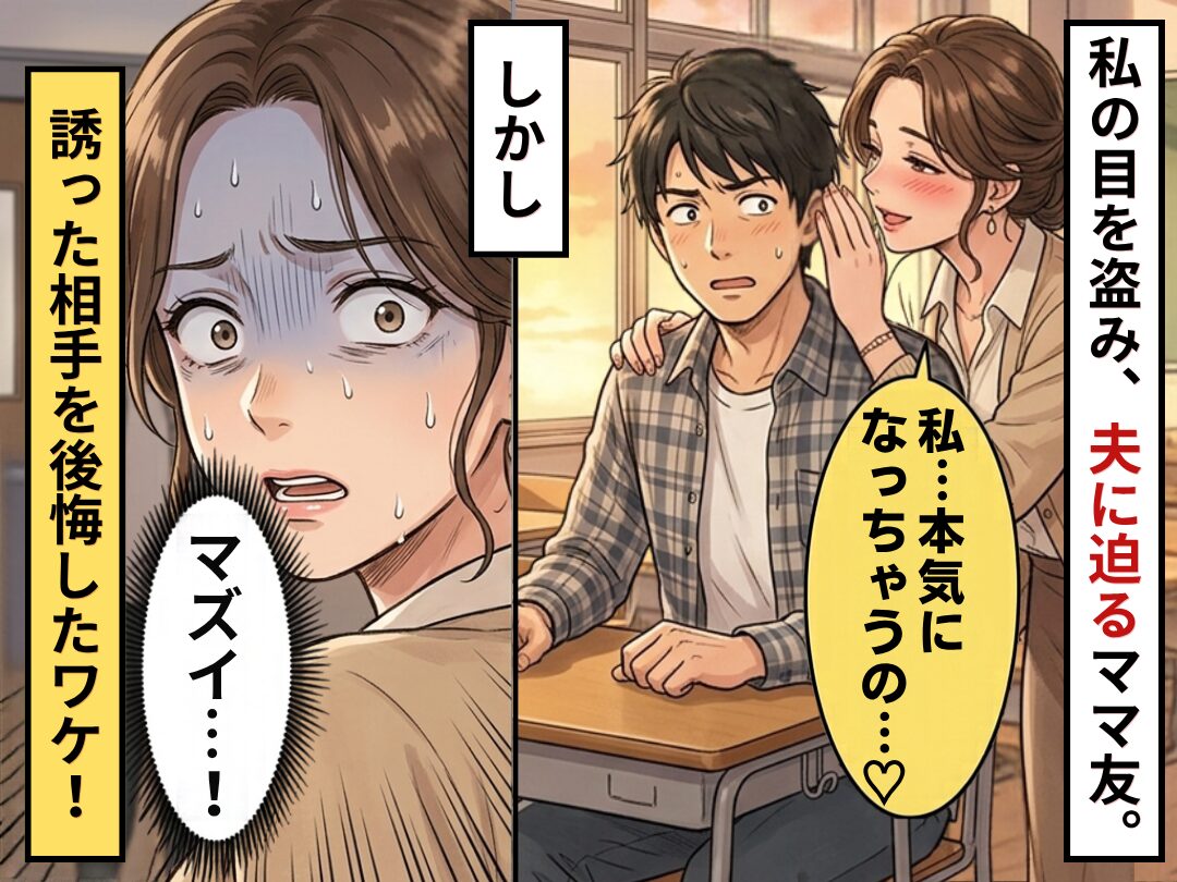 「私…本気になっちゃうの…♡」私の目を盗み、夫に迫るママ友。しかし⇒「マズイ…」誘った相手を後悔したワケ！？