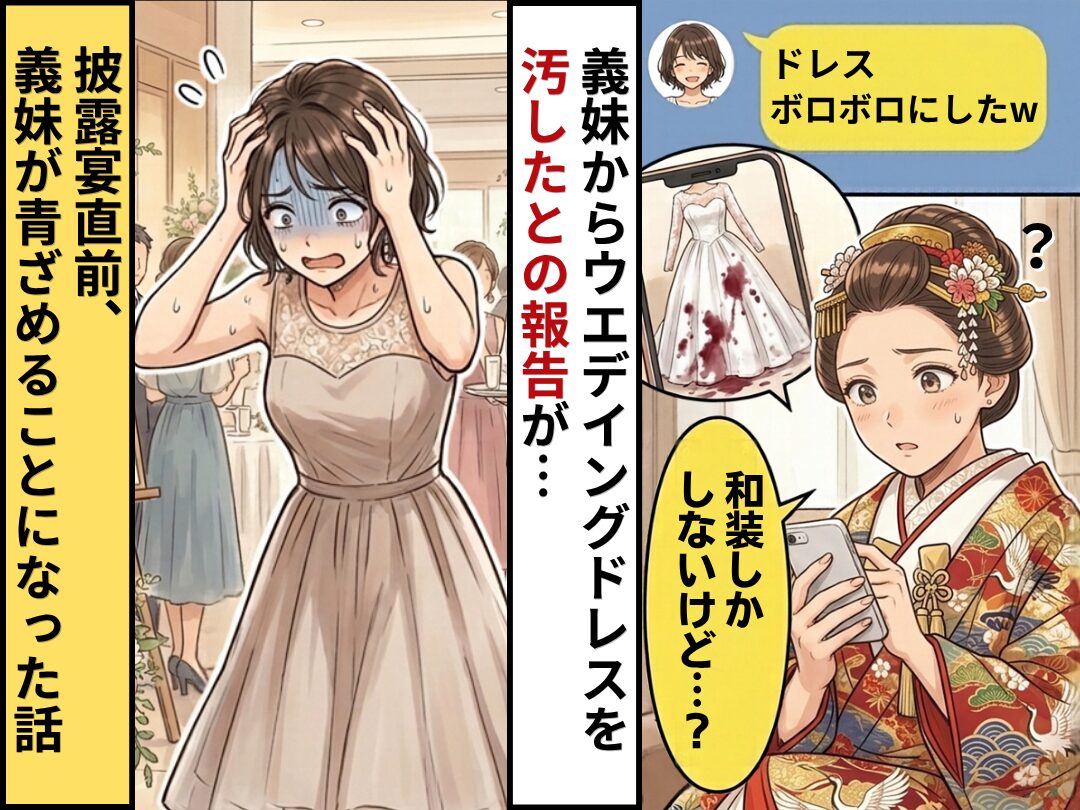 義妹「ドレス、ボロボロにしたわ笑」嫁「和装しかしないけど…？」披露宴の直前、義妹が青ざめることになった話