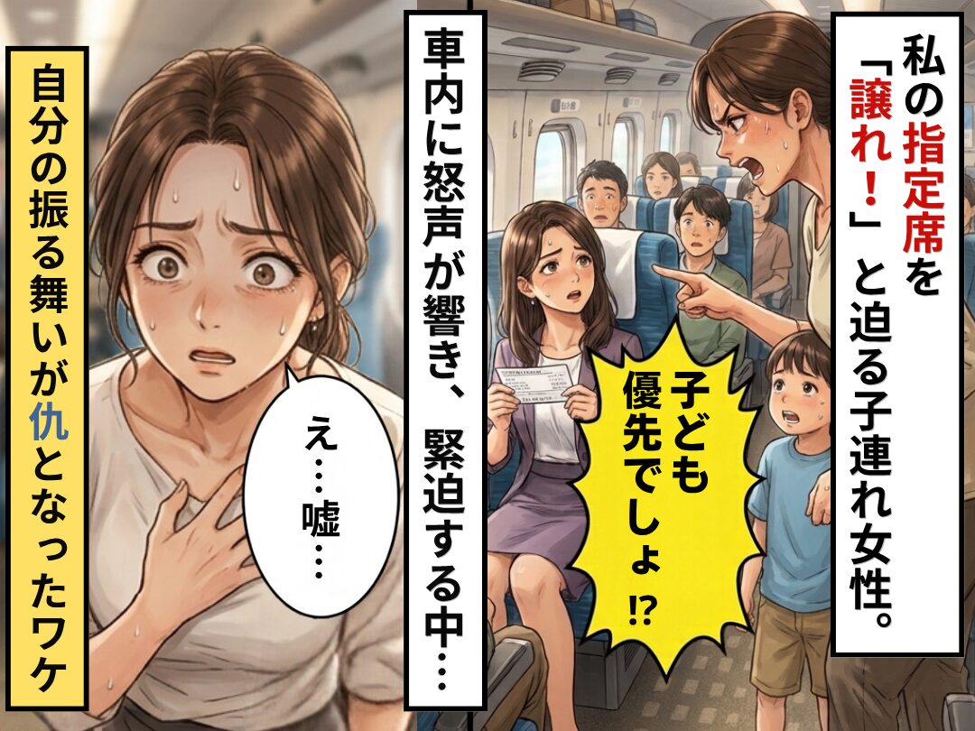 「子ども優先でしょ！？」指定席を譲れと迫る子連れ女性！しかし直後⇒自分の振る舞いが“仇”となったワケ
