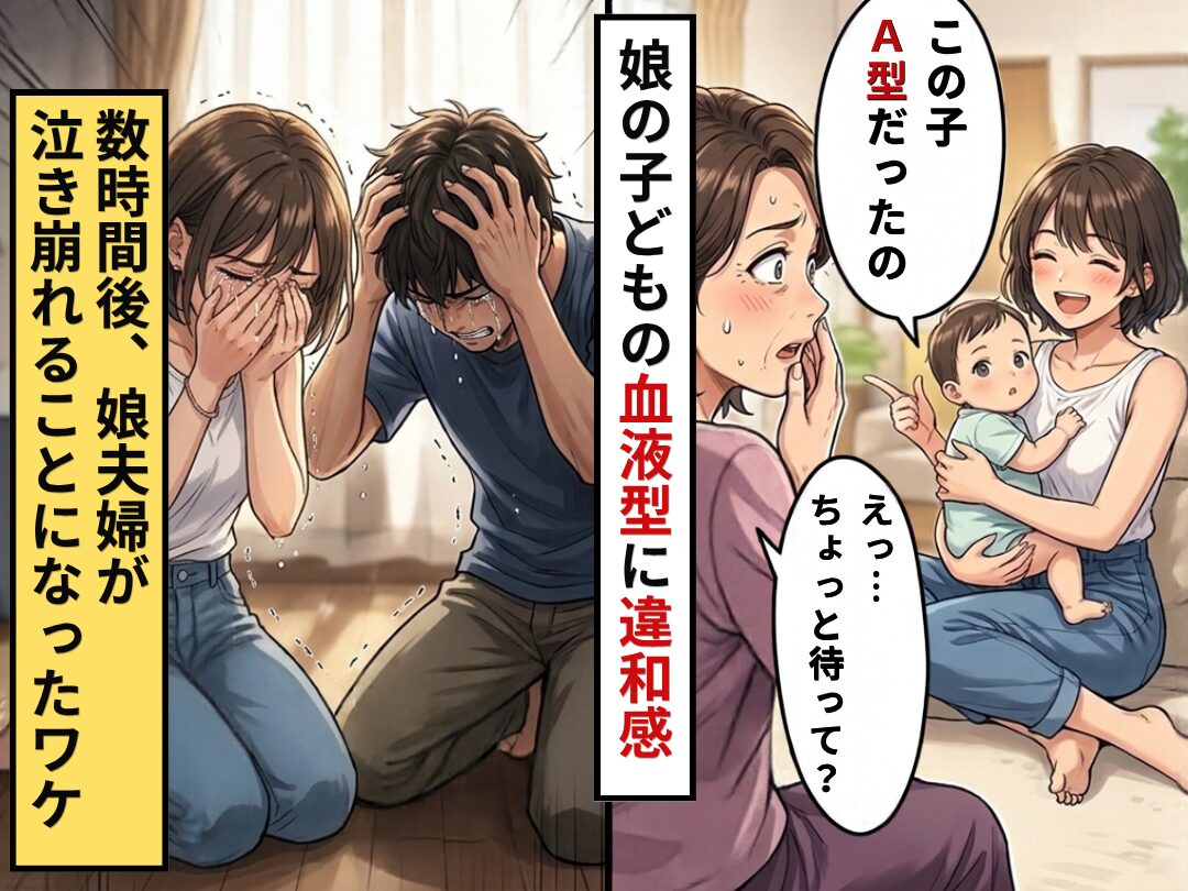 娘「この子A型だったの」母「え…ちょっと待って？」孫の血液型に違和感。しかし数時間後⇒娘夫婦が泣き崩れたワケ