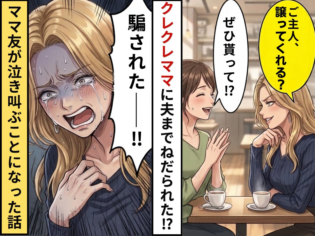 ママ友「ご主人、譲ってくれる？」妻「ぜひ貰って！？」クレクレママに夫までねだられるも⇒ママ友が泣き叫ぶことになった話