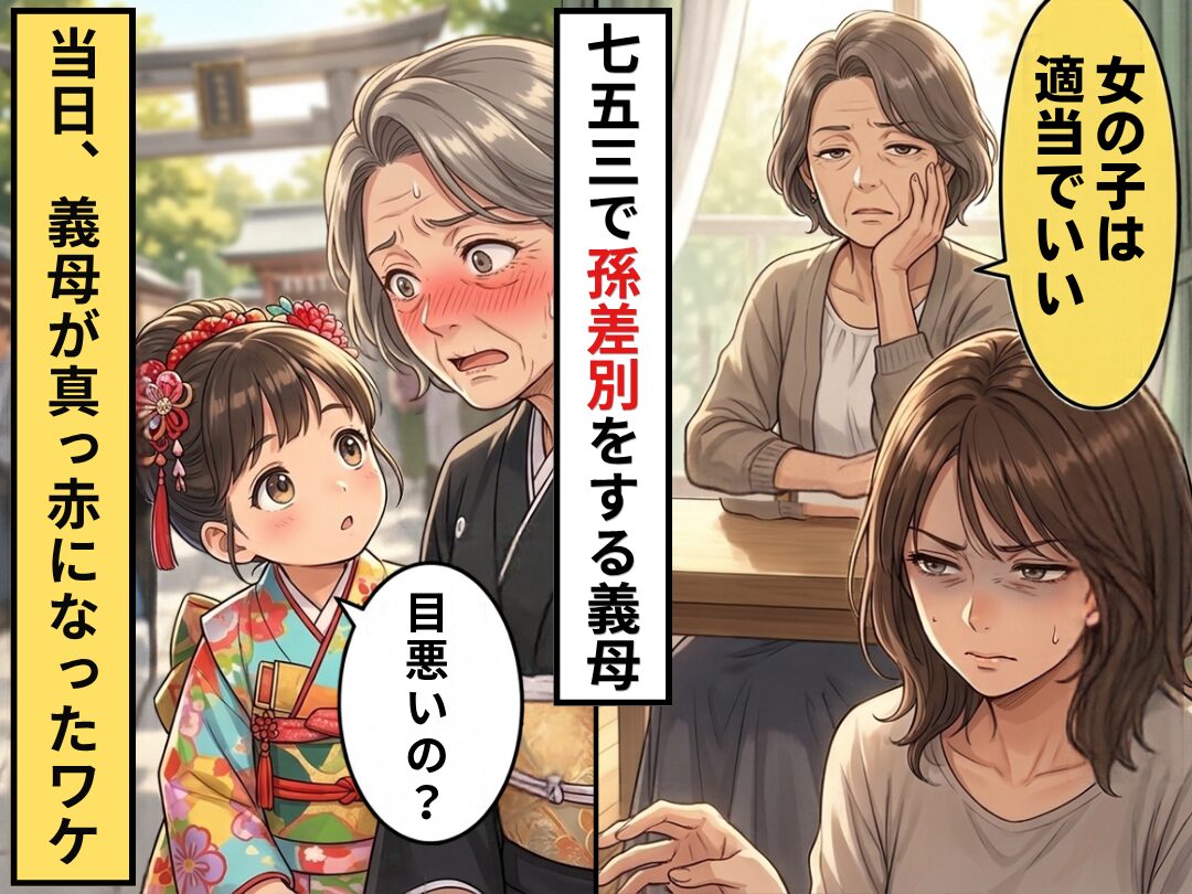 七五三で…義母「女の子は適当でいい」孫差別！？しかし当日⇒孫「目悪いの？」義母の顔を真っ赤にさせた話